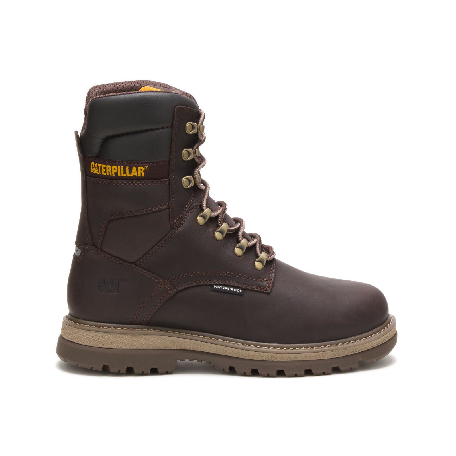 Caterpillar Fairbanks 8" Waterproof Tx Steel Toe Philippines - Mens Steel Toe Boots - Chocolate 47065XUNB